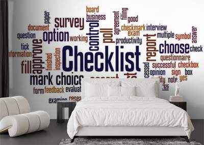 Checklist, word cloud concept 2 Wall mural