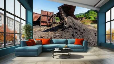 Freight train derailment 2 Wall mural