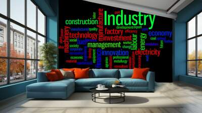 Industry, word cloud concept 2 Wall mural