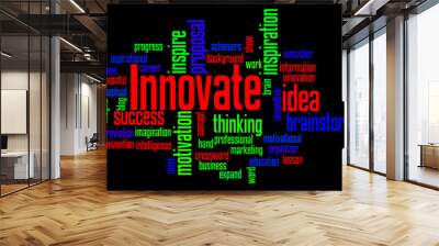 innovate, word cloud concept 2 Wall mural