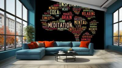 mindfulness brain, word cloud concept 2 Wall mural