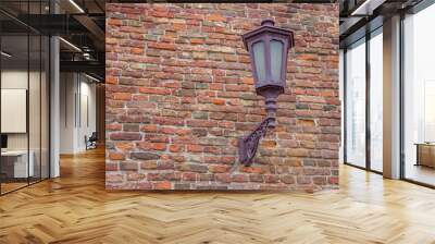 Old Lamp on the brick wall 2 Wall mural