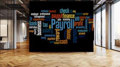 Payroll word cloud concept 2 Wall mural