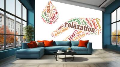 Spa oil, word cloud concept 2 Wall mural