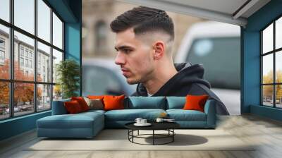 The Crewcut hair style male Wall mural