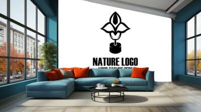 Fresh nature logo design vector. Nature logo minimalist isolated symbol design Wall mural