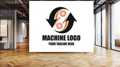 Mechanical repair logo design Wall mural