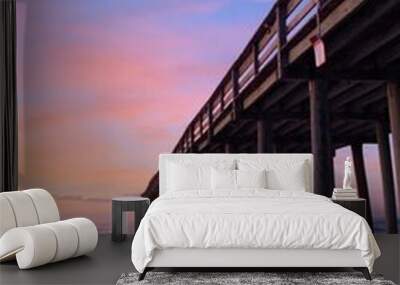 Pier at sunrise on Fernandina Beach, Florida Wall mural