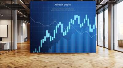 Abstract background with stock graph. Eps10 Vector illustration. Wall mural