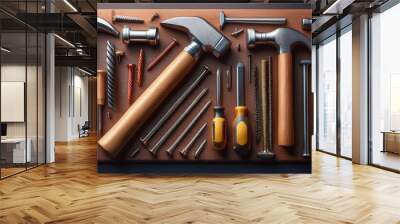 Various construction and professional tools Wall mural