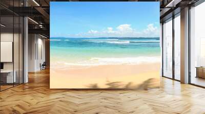 Exptic beach with palm trees Wall mural