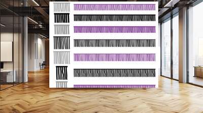 Fringe pattern brush elements fashion flat Wall mural