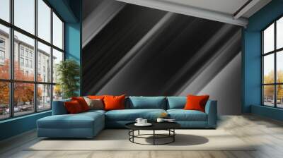 abstract black and silver are light gray with white the gradient is the surface with templates metal texture soft lines tech diagonal background black dark sleek clean modern. Wall mural