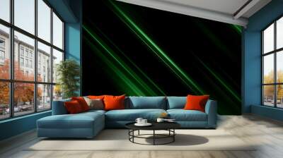 Background black and green dark are light with the gradient is the Surface with templates metal texture soft lines tech gradient abstract diagonal background silver black sleek with gray. Wall mural