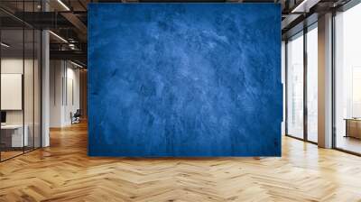 Old wall pattern texture cement blue dark abstract  blue color design are light with black gradient background. Wall mural