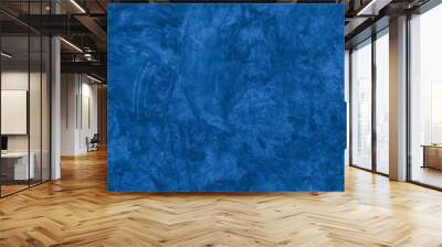 Old wall pattern texture cement blue dark abstract  blue color design are light with black gradient background. Wall mural