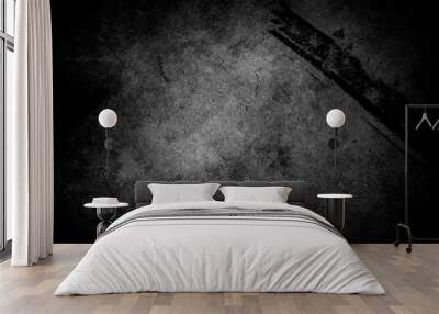 Old wall texture cement dark black gray  background abstract grey color design are light with white gradient background. Wall mural