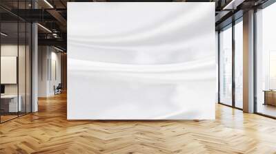 White gray satin texture that is white silver fabric silk panorama background with beautiful soft blur pattern natural. Wall mural