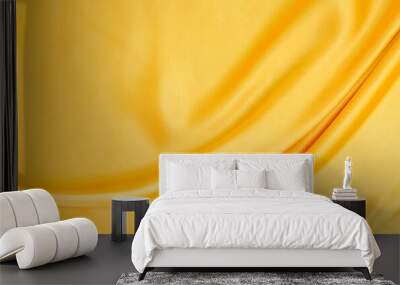 White yellow satin texture that is white silver fabric silk background with beautiful soft blur pattern natural. Wall mural