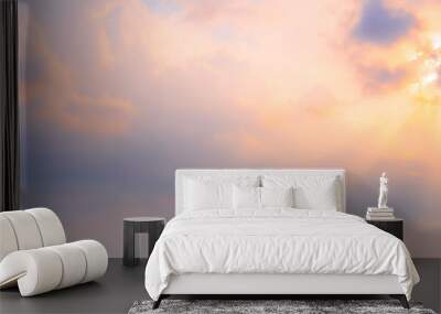 Dark blue, red and pink cloud sunlight sky background Wall mural