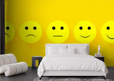 Emoji with different moods. Emoji set icons Wall mural