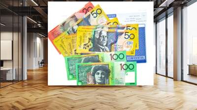 some Australian money and pay slip Wall mural