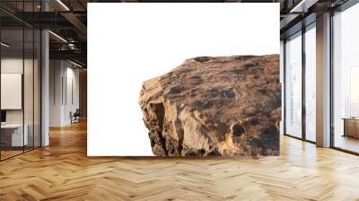 Cliff stone located part of the mountain rock isolated on white background. Wall mural