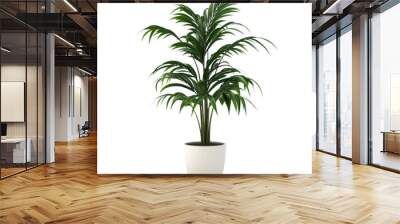 A vibrant indoor plant with lush green leaves in a white pot, perfect for adding a touch of nature to any space. Wall mural