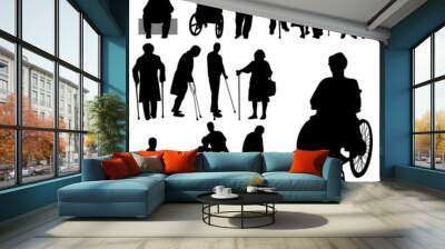 elderly silhouettes Wall mural