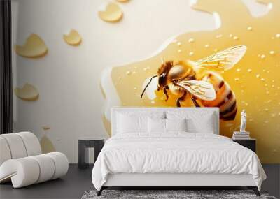 organic honey on a white background  Wall mural