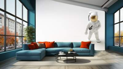 front view of white astronaut on a white background fantasy sci fi Wall mural