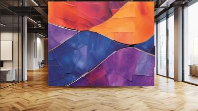 Abstract bold colors colorful mosaic stone wall or floor texture stained pattern background banner Wall mural