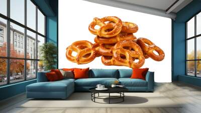 Pretzels isolated on transparent background, png Wall mural