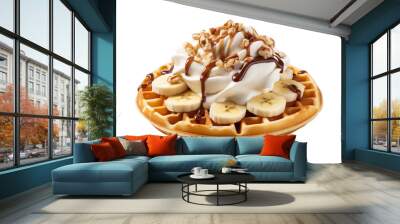 Waffle isolated on transparent background, png Wall mural