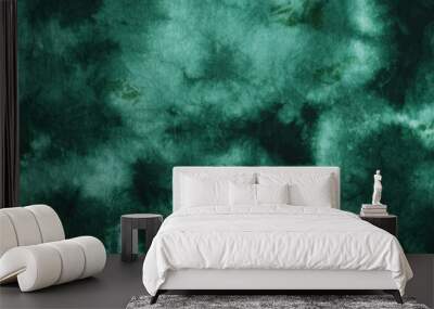 abstract green background. colorful green sky tie-dye pattern background design. Wall mural