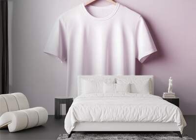 Blank White T-Shirt Mock-up with copy space on gray background Realistic T-Shirt mockup templatefor advertisement and printing realistic fashionable trendy t shirt. Wall mural