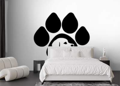 dog minimalist logo design Wall mural