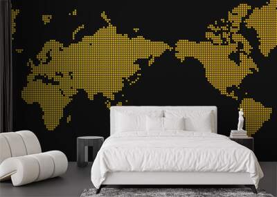 World map composed of three-dimensional dots. 立体的なドットで構成された世界地図 Wall mural