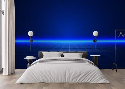 metaverse blue technology background template Wall mural