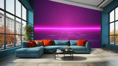 metaverse purple technology background template Wall mural