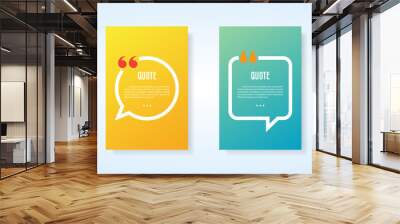 Quote speech bubble blank templates set. Wall mural