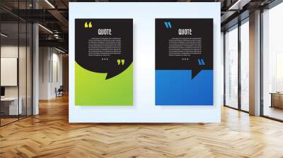 Quote speech bubble blank templates set. Wall mural