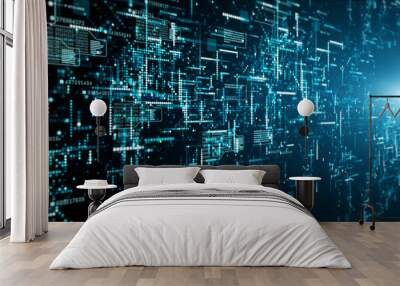 Digital Technology Network Data and Communication Concept Abstract Background Wall mural