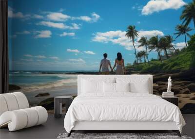 couple on the beach Wall mural