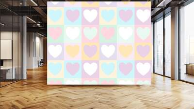 seamless pattern with hearts Wall mural