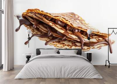 Tempting Nutella Crepes: 3D Render On white Background Wall mural