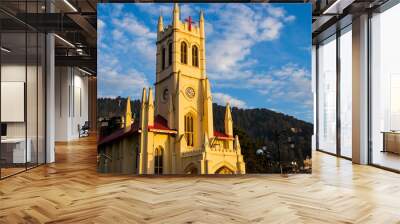 The church, Shimla, during sunset Wall mural