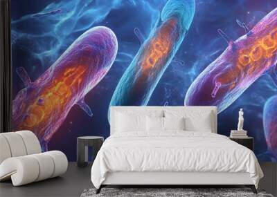 Bacteria under microscope Wall mural