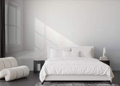 A white Empty room Surreal Minimalistic style morning light copy space, Generative AI Wall mural