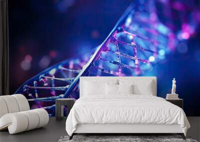 DNA chemical elements science futuristic background, Generative AI Wall mural